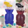 image2 Pack Honey Bear Straw Cups with 4 Flexible Straws ampamp Cleaning Tools2 Straw Brushes ampamp1 Bottle Brush 8Ounce Therapy Sippy Bottles for Speech and Feeding Training LeakProof ampamp FoodGrade ampamp BPA FreeYellow  Black