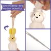 image2 Pack Honey Bear Straw Cups with 4 Flexible Straws ampamp Cleaning Tools2 Straw Brushes ampamp1 Bottle Brush 8Ounce Therapy Sippy Bottles for Speech and Feeding Training LeakProof ampamp FoodGrade ampamp BPA FreeYellow  Black