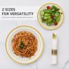 imageAOZITA 200 Pieces Gold Plastic Plates for Party Heavy Duty Disposable Plates  100 Plastic Dinner Plates and 100 Salad Plates for Party WeddingGold