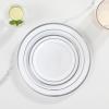 imageAOZITA 200 Pieces Gold Plastic Plates for Party Heavy Duty Disposable Plates  100 Plastic Dinner Plates and 100 Salad Plates for Party WeddingSilver