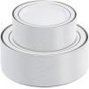 imageAOZITA 200 Pieces Gold Plastic Plates for Party Heavy Duty Disposable Plates  100 Plastic Dinner Plates and 100 Salad Plates for Party WeddingSilver