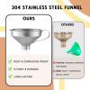 imageAozita 188 Stainless Steel Spice Funnel with Handle for Spice Jars  Professional Grade Kitchen Tools