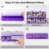 imageFoldable ampamp Dual Protection Weekly Pill Organizer 2 Times A Day with Etched Labels AM PM 7 Day Medicine Container Box Large Portable Week Travel Pill Case for Daily Medication Vitamin  PinkClear Purple