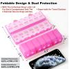 imageFoldable ampamp Dual Protection Weekly Pill Organizer 2 Times A Day with Etched Labels AM PM 7 Day Medicine Container Box Large Portable Week Travel Pill Case for Daily Medication Vitamin  PinkClear Pink