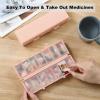imageFoldable ampamp Dual Protection Weekly Pill Organizer 2 Times A Day with Etched Labels AM PM 7 Day Medicine Container Box Large Portable Week Travel Pill Case for Daily Medication Vitamin  PinkPink