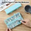 imageFoldable ampamp Dual Protection Weekly Pill Organizer 2 Times A Day with Etched Labels AM PM 7 Day Medicine Container Box Large Portable Week Travel Pill Case for Daily Medication Vitamin  PinkSky Blue