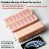 imageFoldable ampamp Dual Protection Weekly Pill Organizer 2 Times A Day with Etched Labels AM PM 7 Day Medicine Container Box Large Portable Week Travel Pill Case for Daily Medication Vitamin  PinkPink