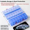 imageFoldable ampamp Dual Protection Weekly Pill Organizer 2 Times A Day with Etched Labels AM PM 7 Day Medicine Container Box Large Portable Week Travel Pill Case for Daily Medication Vitamin  PinkClear Blue