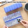imageFoldable ampamp Dual Protection Weekly Pill Organizer 2 Times A Day with Etched Labels AM PM 7 Day Medicine Container Box Large Portable Week Travel Pill Case for Daily Medication Vitamin  PinkClear Blue