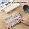 imageFoldable ampamp Dual Protection Weekly Pill Organizer 2 Times A Day with Etched Labels AM PM 7 Day Medicine Container Box Large Portable Week Travel Pill Case for Daily Medication Vitamin  PinkKhaki