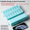 imageFoldable ampamp Dual Protection Weekly Pill Organizer 2 Times A Day with Etched Labels AM PM 7 Day Medicine Container Box Large Portable Week Travel Pill Case for Daily Medication Vitamin  PinkSky Blue