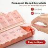 imageFoldable ampamp Dual Protection Weekly Pill Organizer 2 Times A Day with Etched Labels AM PM 7 Day Medicine Container Box Large Portable Week Travel Pill Case for Daily Medication Vitamin  PinkPink