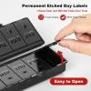 imageFoldable ampamp Dual Protection Weekly Pill Organizer 2 Times A Day with Etched Labels AM PM 7 Day Medicine Container Box Large Portable Week Travel Pill Case for Daily Medication Vitamin  PinkAll Black