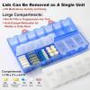 imageFoldable ampamp Dual Protection Weekly Pill Organizer 2 Times A Day with Etched Labels AM PM 7 Day Medicine Container Box Large Portable Week Travel Pill Case for Daily Medication Vitamin  PinkClear Blue