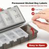 imageFoldable ampamp Dual Protection Weekly Pill Organizer 2 Times A Day with Etched Labels AM PM 7 Day Medicine Container Box Large Portable Week Travel Pill Case for Daily Medication Vitamin  PinkClear Black