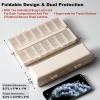 imageFoldable ampamp Dual Protection Weekly Pill Organizer 2 Times A Day with Etched Labels AM PM 7 Day Medicine Container Box Large Portable Week Travel Pill Case for Daily Medication Vitamin  PinkKhaki