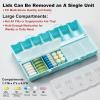 imageFoldable ampamp Dual Protection Weekly Pill Organizer 2 Times A Day with Etched Labels AM PM 7 Day Medicine Container Box Large Portable Week Travel Pill Case for Daily Medication Vitamin  PinkSky Blue