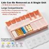 imageFoldable ampamp Dual Protection Weekly Pill Organizer 2 Times A Day with Etched Labels AM PM 7 Day Medicine Container Box Large Portable Week Travel Pill Case for Daily Medication Vitamin  PinkPink