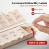 imageFoldable ampamp Dual Protection Weekly Pill Organizer 2 Times A Day with Etched Labels AM PM 7 Day Medicine Container Box Large Portable Week Travel Pill Case for Daily Medication Vitamin  PinkKhaki