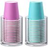 imageAOZITA Bathroom Cup Dispenser 2 Pack Mouthwash Cups Holder Small Disposable Paper Cup Holders For Rinsing Cups On Bathroom Vanity Countertops