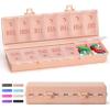 imageFoldable ampamp Dual Protection Weekly Pill Organizer 2 Times A Day with Etched Labels AM PM 7 Day Medicine Container Box Large Portable Week Travel Pill Case for Daily Medication Vitamin  PinkPink