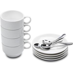 imageAOZITA Espresso Cups and Saucers with Espresso Spoons Stackable Espresso Mugs12piece 25Ounce Demitasse Cups Protective Packaging