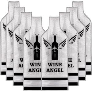 imageUPGRADED PROTECTION 4 Set 8 pcs Reusable Wine Bags for Travel Wine Travel Protector Bottle Travel Sleeve Case For Airplane Car Cruise TRIPLE Protection Luggage LeakProof Safety Impact Resist8 Set