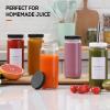 image 8 Pack  Glass Juicing Bottles with 2 Straws ampamp 2 Lids w Hole 16 OZ Travel Drinking Jars Water Cups with White Airtight Lids Reusable Tall Mason Jar for Juice Bubble Tea Smoothie Tea KombuchaStyle2Black Lids