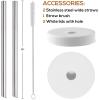 image 8 Pack  Glass Juicing Bottles with 2 Straws ampamp 2 Lids w Hole 16 OZ Travel Drinking Jars Water Cups with White Airtight Lids Reusable Tall Mason Jar for Juice Bubble Tea Smoothie Tea KombuchaStyle2Black Lids