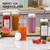 image 8 Pack  Glass Juicing Bottles with 2 Straws ampamp 2 Lids w Hole 16 OZ Travel Drinking Jars Water Cups with White Airtight Lids Reusable Tall Mason Jar for Juice Bubble Tea Smoothie Tea KombuchaStyle1White Lids