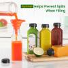 image12 Pack 12 OZ Reusable Plastic Juice Bottles with Caps Plus 12 Labels ampamp 2 Silicone Funnels  Clear Juicing Bottles for Juice Smoothies Ginger Tea Coffee  Food Grade ampamp Leakproof Travel Bottles