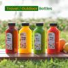 image24 PACK 12 OZ Reusable Plastic Juice Bottles with Caps Plus 24 Labels ampamp 2 Silicone Funnels  Clear Juicing Bottles for Juice Smoothies Ginger Tea Coffee  Food Grade ampamp Leakproof Travel Bottles