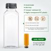 image24 PACK 12 OZ Reusable Plastic Juice Bottles with Caps Plus 24 Labels ampamp 2 Silicone Funnels  Clear Juicing Bottles for Juice Smoothies Ginger Tea Coffee  Food Grade ampamp Leakproof Travel Bottles