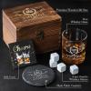 image40th Birthday Gifts for Men Whiskey Glass Set  40th Birthday Decorations Party Supplies  40 Year Anniversary Bday Gifts Ideas for Him Dad Husband Friends  Wood Box ampamp Whiskey Stones ampamp CoasterRetirement