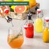 image8 Set 16 OZ Swing Top Glass Bottles  Flip Top Beer Brewing Bottles with Stopper for 2nd Fermentation Kombucha Mead Kefir Vanilla Extract Juice Tea Wine  Airtight Cap Lids Bonus 2 Pourers4OZ