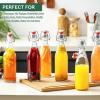 image8 Set 16 OZ Swing Top Glass Bottles  Flip Top Beer Brewing Bottles with Stopper for 2nd Fermentation Kombucha Mead Kefir Vanilla Extract Juice Tea Wine  Airtight Cap Lids Bonus 2 Pourers16OZ