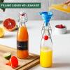 image8 Set 16 OZ Swing Top Glass Bottles  Flip Top Beer Brewing Bottles with Stopper for 2nd Fermentation Kombucha Mead Kefir Vanilla Extract Juice Tea Wine  Airtight Cap Lids Bonus 2 Pourers16OZ
