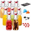 image8 Set 16 OZ Swing Top Glass Bottles  Flip Top Beer Brewing Bottles with Stopper for 2nd Fermentation Kombucha Mead Kefir Vanilla Extract Juice Tea Wine  Airtight Cap Lids Bonus 2 Pourers4OZ