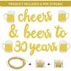 imageCheers ampamp Beers to 30 Years Gold Glitter Banner  30th Birthday Decorations for HimHer  30th Birthday Gifts  30 Years Anniversary Decorations  30th Wedding Party Supplies for MenWomen