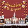 imageCheers ampamp Beers to 30 Years Gold Glitter Banner  30th Birthday Decorations for HimHer  30th Birthday Gifts  30 Years Anniversary Decorations  30th Wedding Party Supplies for MenWomen
