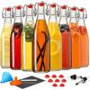 image8 Set 16 OZ Swing Top Glass Bottles  Flip Top Beer Brewing Bottles with Stopper for 2nd Fermentation Kombucha Mead Kefir Vanilla Extract Juice Tea Wine  Airtight Cap Lids Bonus 2 Pourers16OZ