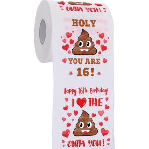 image16th Birthday Gifts for Boy or Girl Toilet Roll Paper  Sweet 16 Birthday Decorations Party Supplies Favors  Funny Bday Present for Him Her Friends  16 Years Old Gift Ideas  Brown16thRed