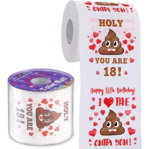 image18th Birthday Gifts for Boys or Girls  Happy Prank Toilet Paper  18th Birthday Decorations Party Supplies Favors  Novelty Bday Present for Him Her Friends  18 Years Old Funny Gag Gift for Guys18thRed