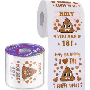 image18th Birthday Gifts for Boys or Girls  Happy Prank Toilet Paper  18th Birthday Decorations Party Supplies Favors  Novelty Bday Present for Him Her Friends  18 Years Old Funny Gag Gift for Guys18thBrown