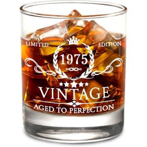 imageAOZITA 50th Birthday Gifts for Men Whiskey Glass with Delicate Package 50th Birthday Decorations for Men Party Supplies  50th Bday Gifts Ideas for Him Dad Husband Friends  11oz Whiskey Glass50th