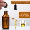 image4 Pack 100ml Dropper Bottles with 2pcs Glass Pipettes1ml  Essential Oils Bottles for Health Personal Care ampamp Beauty  34oz Thick Dark Amber Glass Tincture Bottles with Eye Droppers LeakproofPlus 2 Graduated Pipettes