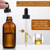 image4 Pack 100ml Dropper Bottles with 2pcs Glass Pipettes1ml  Essential Oils Bottles for Health Personal Care ampamp Beauty  34oz Thick Dark Amber Glass Tincture Bottles with Eye Droppers LeakproofMeasured Dropper