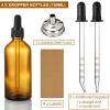 image4 Pack 100ml Dropper Bottles with 2pcs Glass Pipettes1ml  Essential Oils Bottles for Health Personal Care ampamp Beauty  34oz Thick Dark Amber Glass Tincture Bottles with Eye Droppers LeakproofPlus 2 Graduated Pipettes