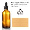 image4 Pack 100ml Dropper Bottles with 2pcs Glass Pipettes1ml  Essential Oils Bottles for Health Personal Care ampamp Beauty  34oz Thick Dark Amber Glass Tincture Bottles with Eye Droppers LeakproofBlank Dropper