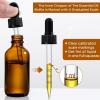 image4 Pack 2 oz Glass Dropper Bottles with Measured Dropper  60ml Dark Blue Tincture Bottles with Calibrated Glass Eye Droppers 1ml  Leakproof Essential Oils Bottles for Health Personal Care ampamp BeautyAmber